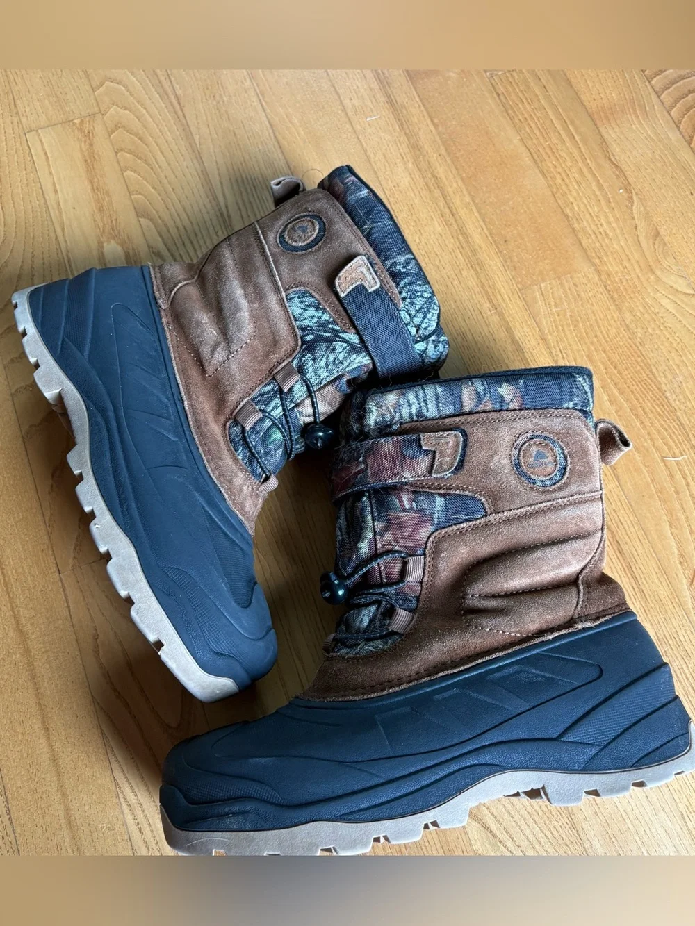 Ozark Trail Suede Snow Boots Camo Winter -5 Degrees Insulated Youth Boys Size 5